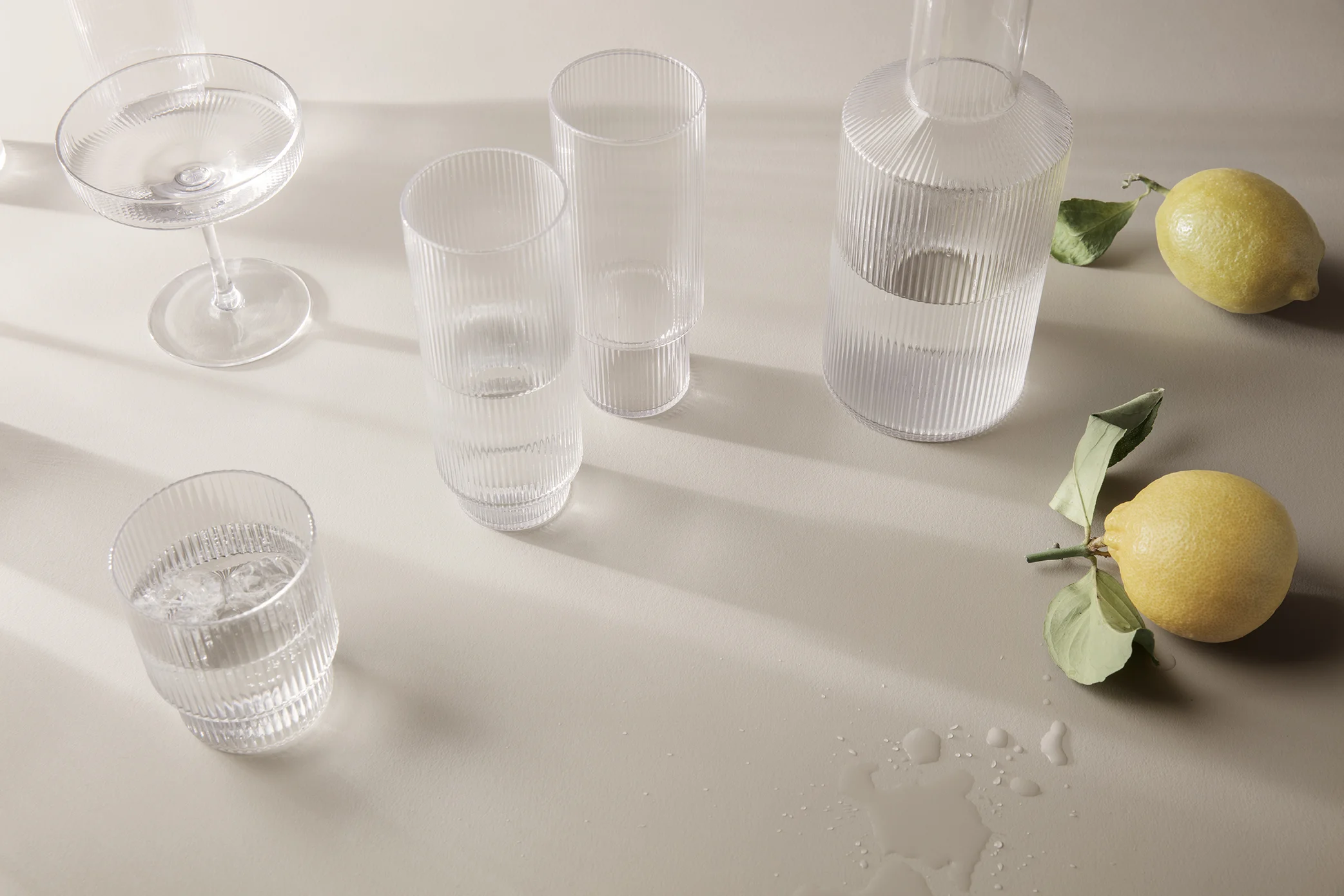 Copy of Copy of Ferm Living Ripple Long Drink Glasses (Set of 4)