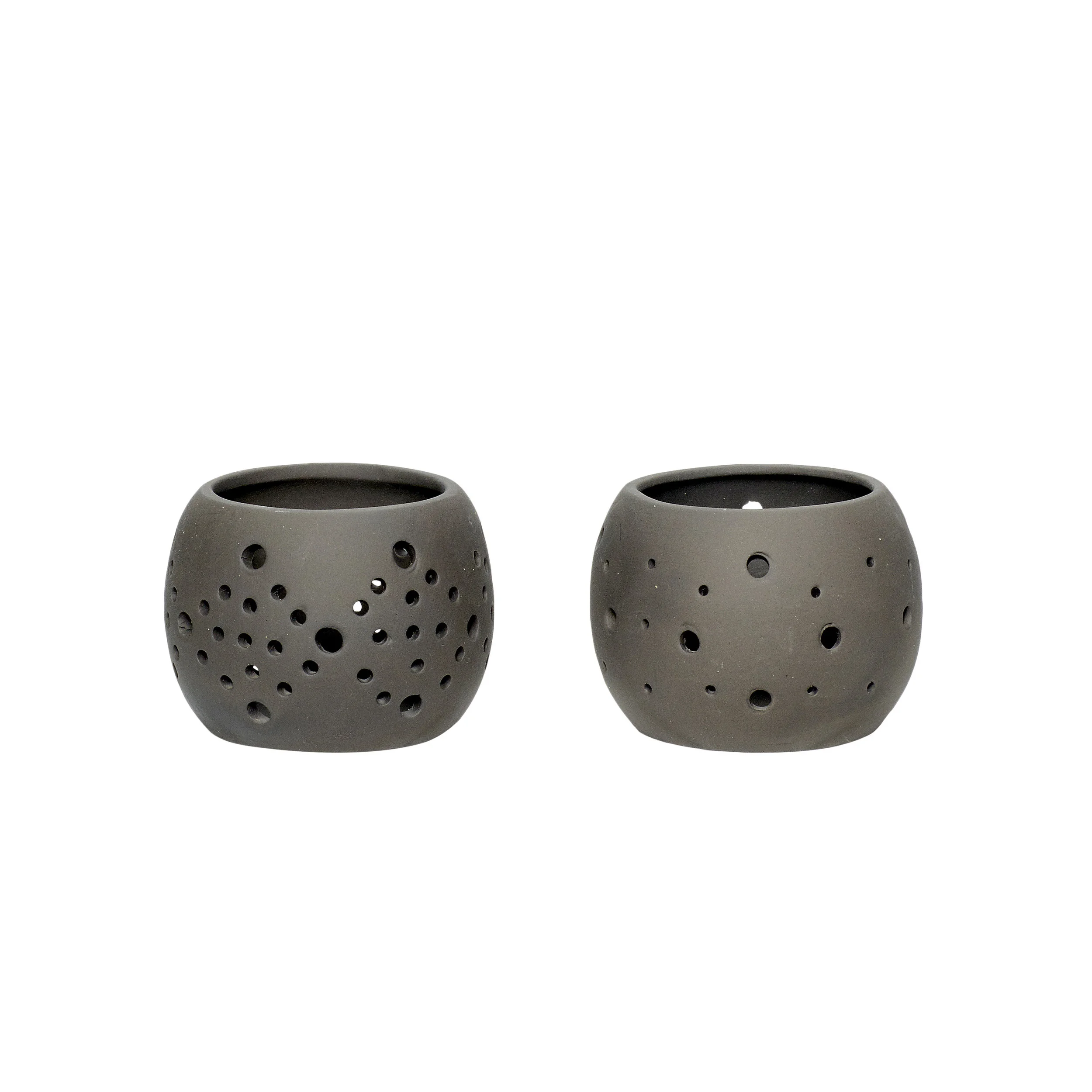 #031 Black Ceramic Tealight Set 8cm x H6cm Hire Price for Set - £3.50 Minimum Order 10 per set Current Stock Available 36 per set 
