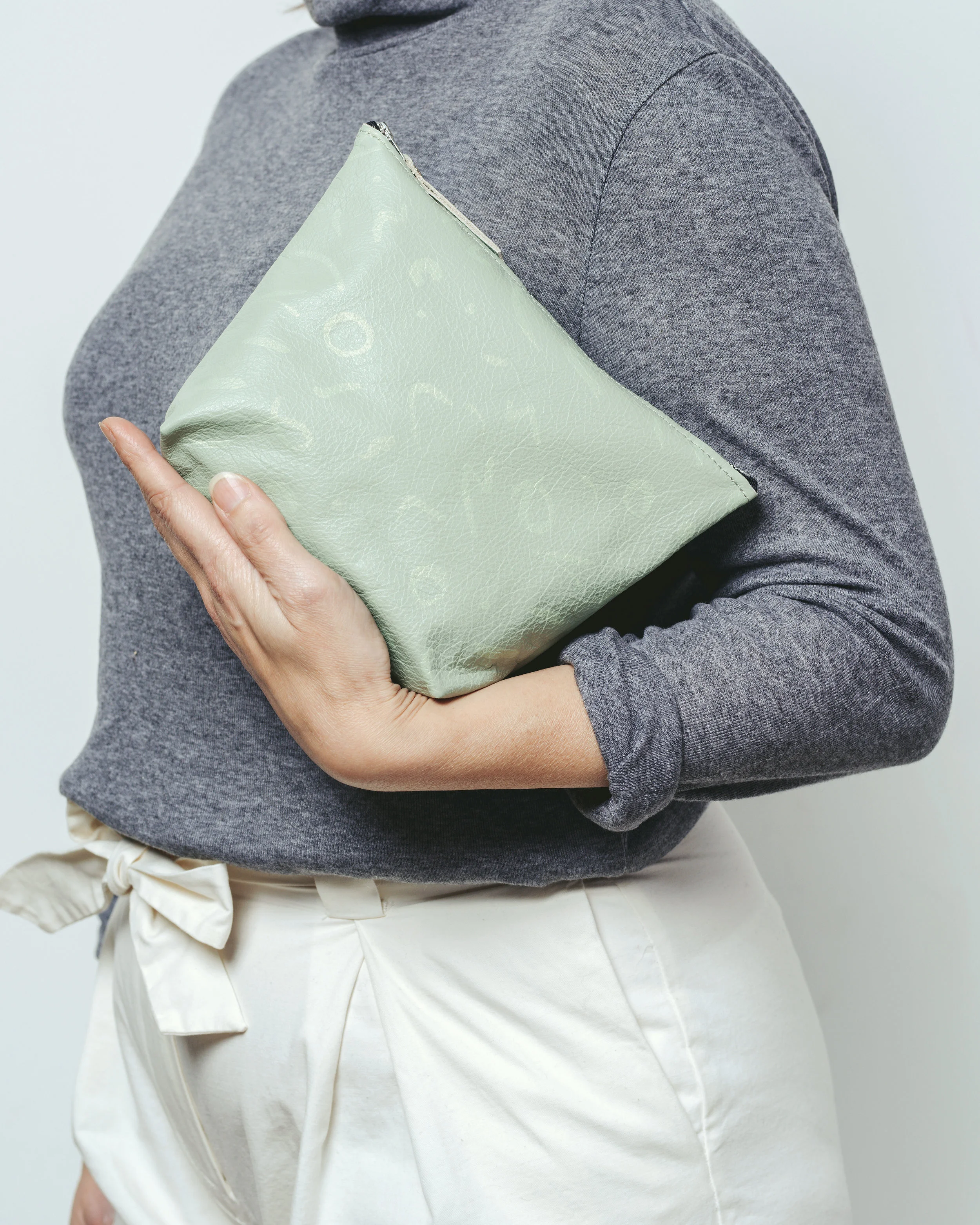 Handmade Mint Leather Clutch
