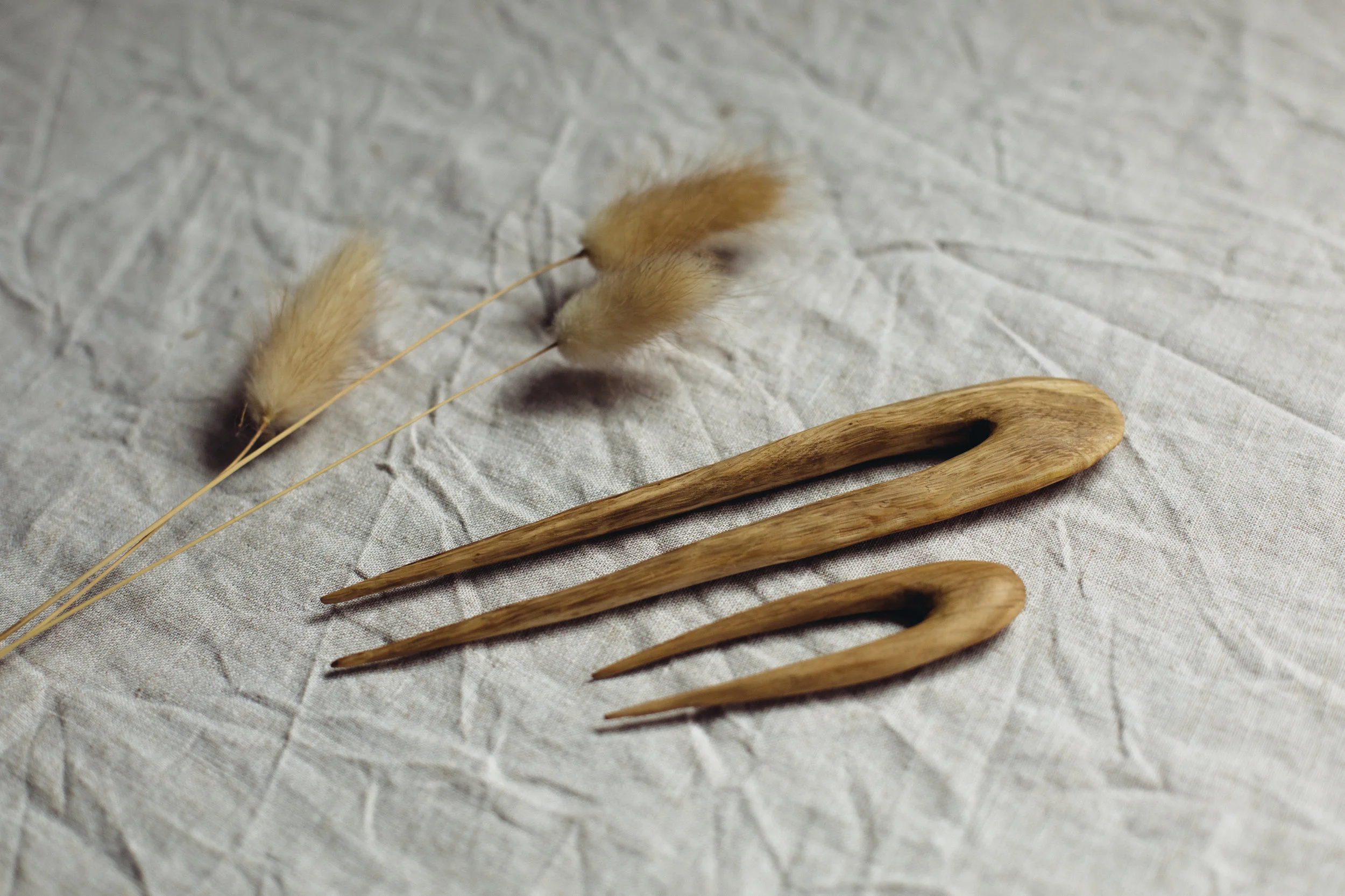 Copy of Hand-Carved Wooden Hair Fork - Oak