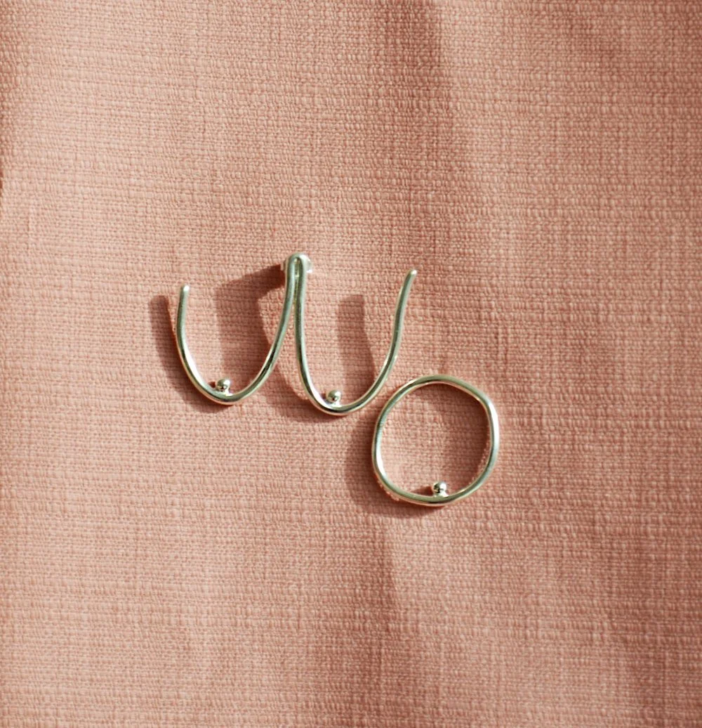 Double D Earrings - Silver