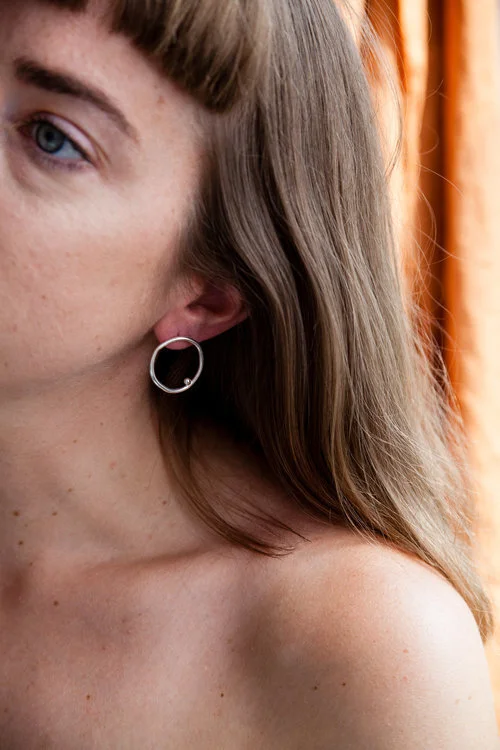 Double D Earrings - Silver