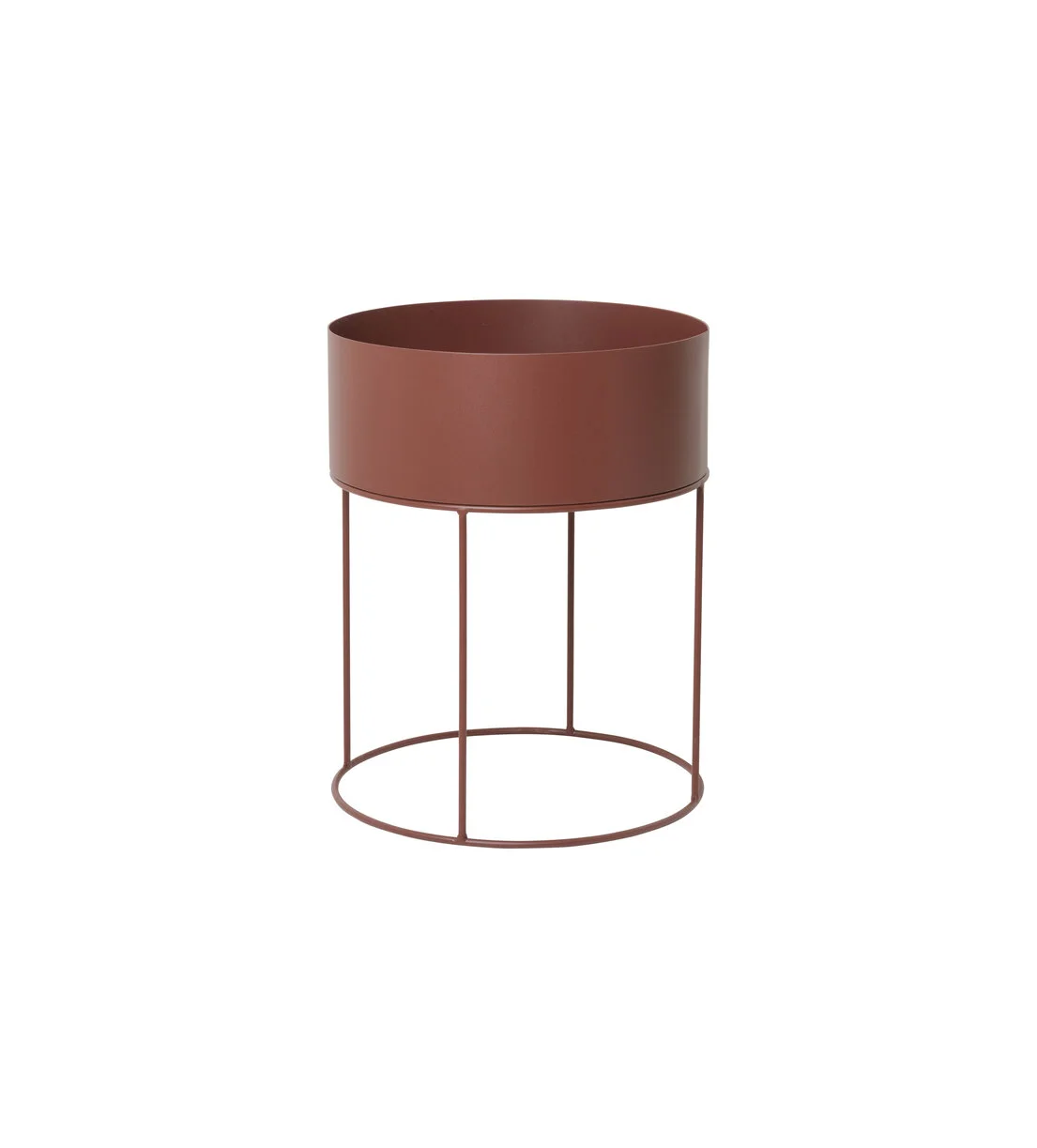 Round Plant Box - Red Brown 