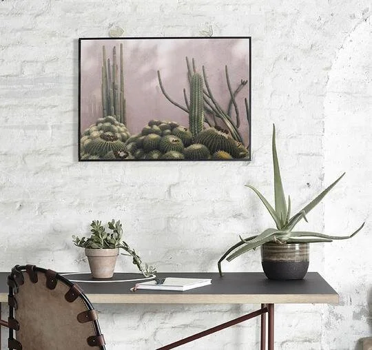 Plants on Pink Print - 50 x 70cm