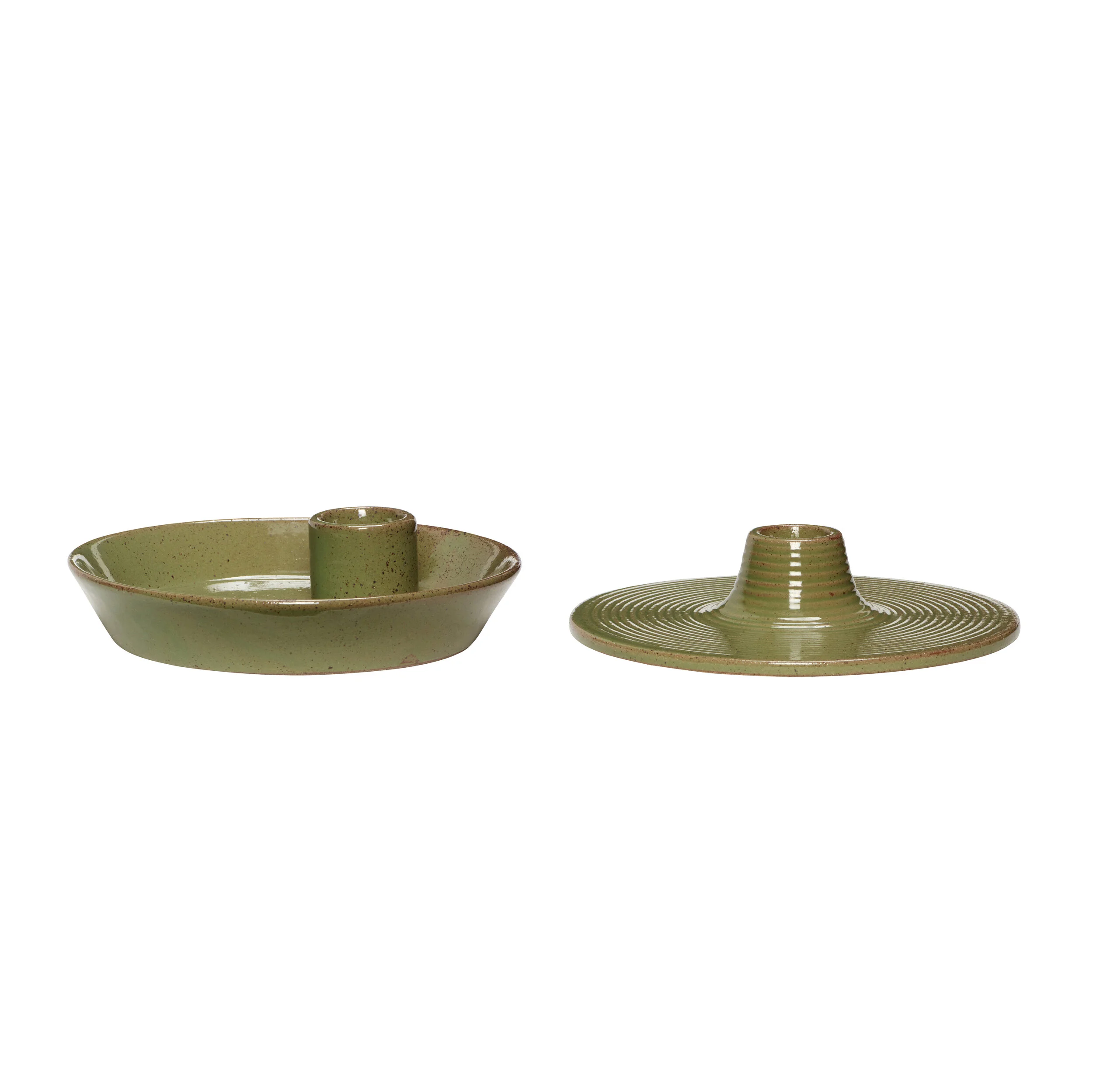 Copy of Olive Green Ceramic Candle Holder - set of 2 
