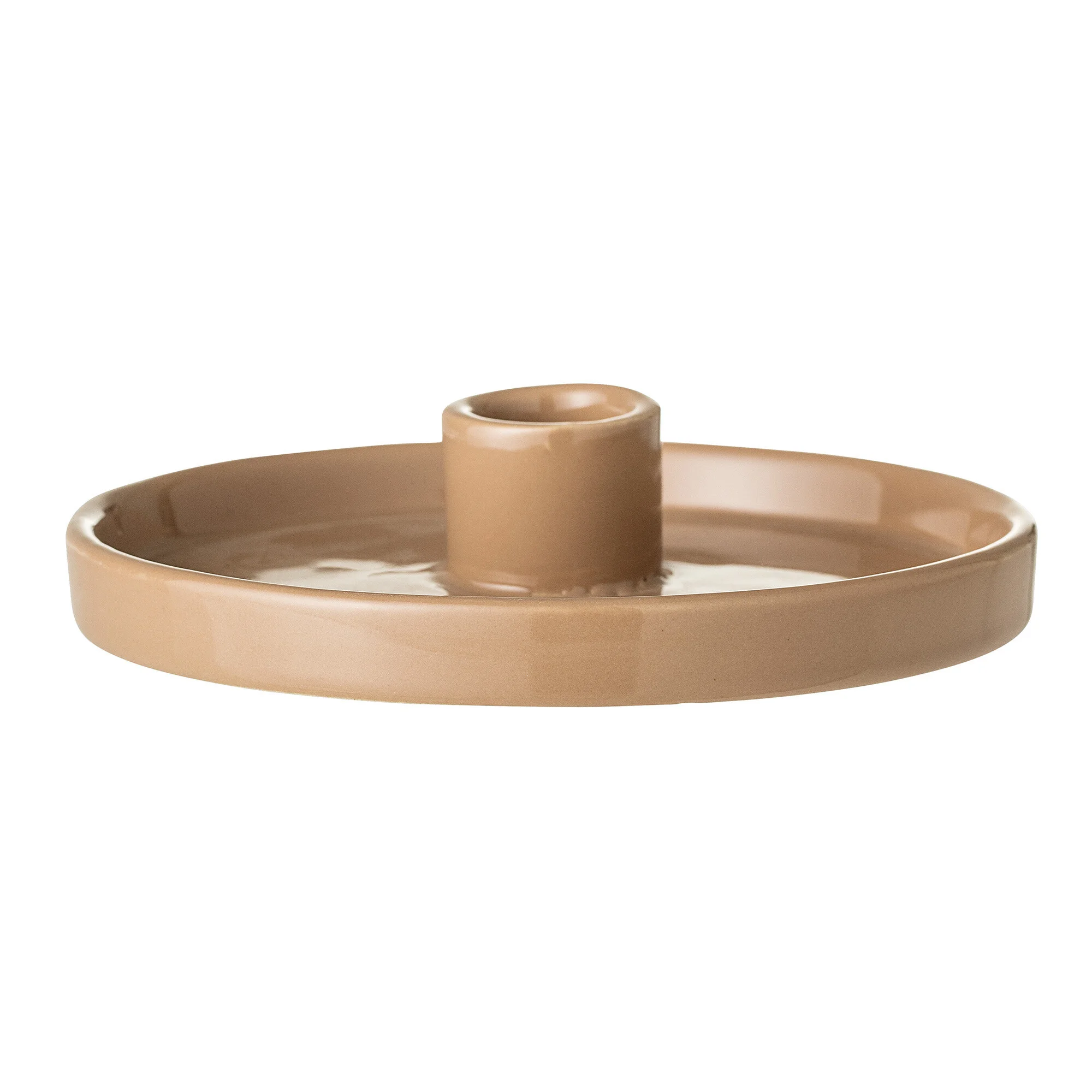Tan Ceramic Candle Holder 