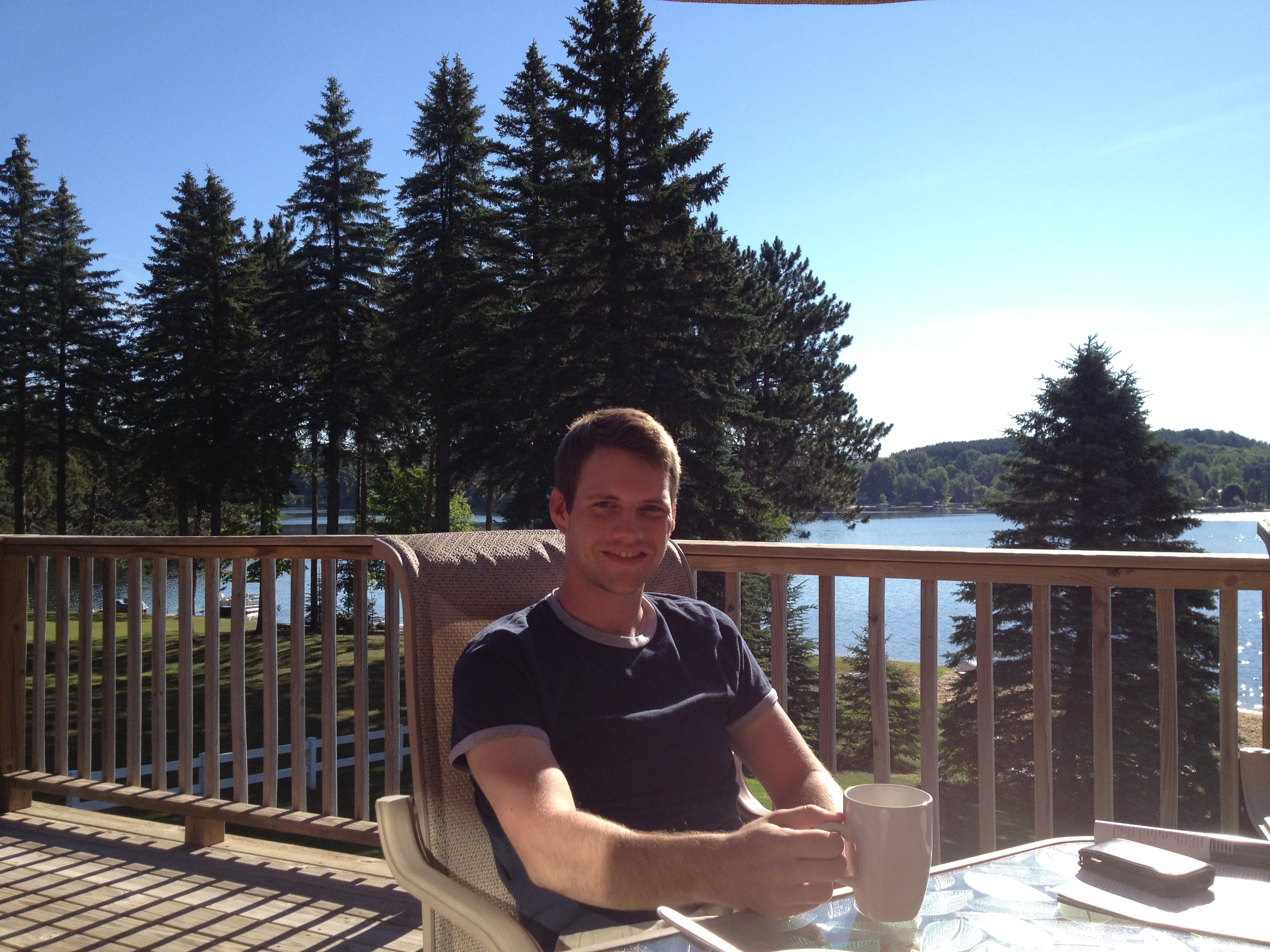 Enjoying a warm, sunny morning in Michigan.