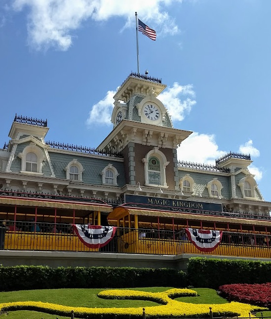 Magic Kingdom Entrance and Train Station Background Wallpaper