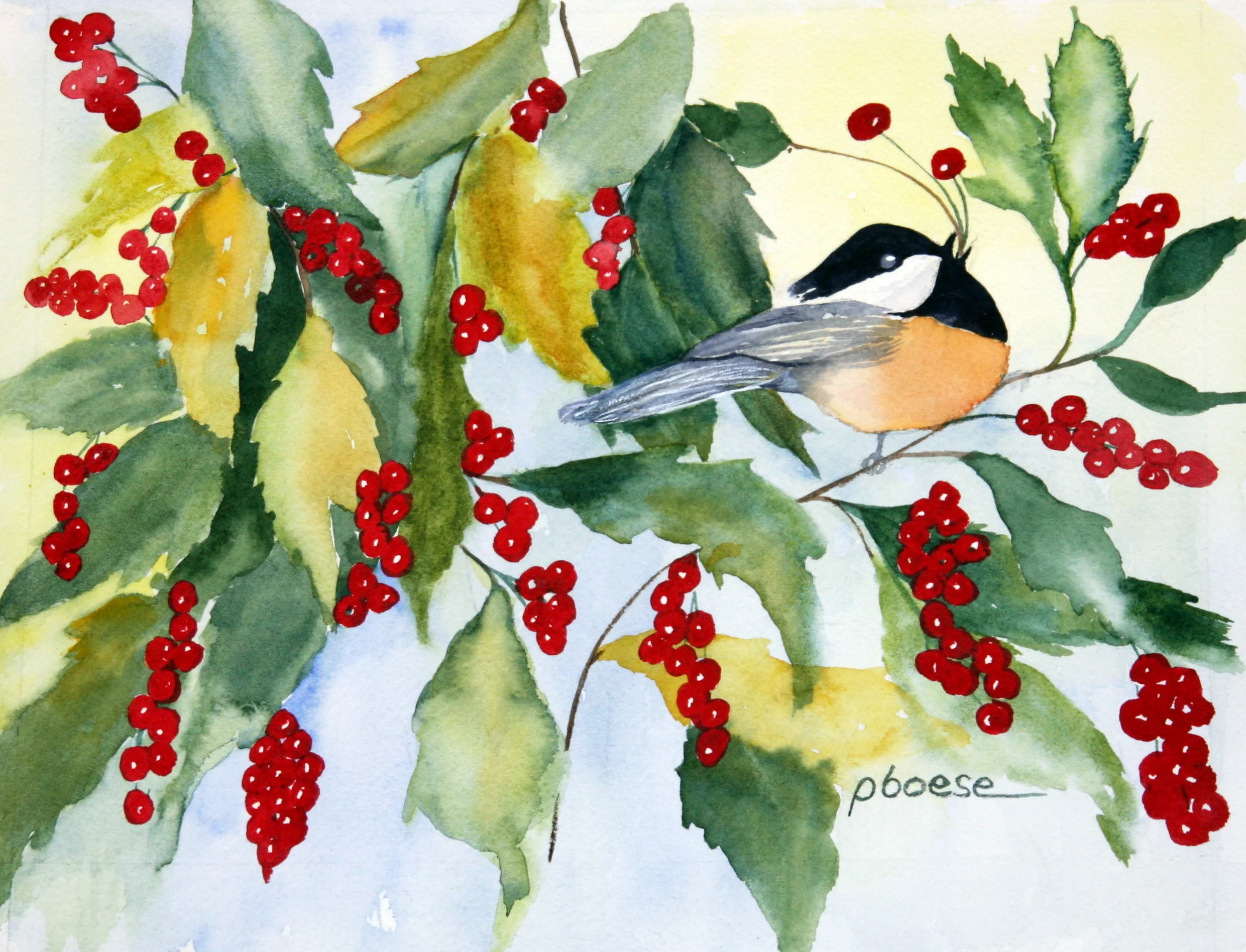 Chickadee & Berries.JPG