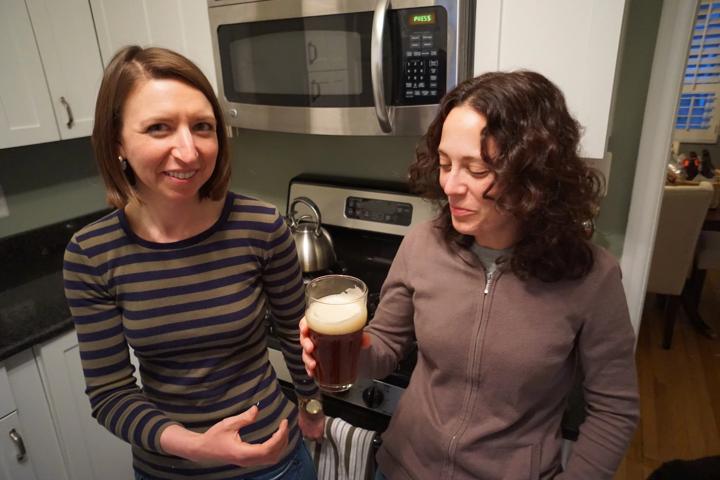 Community beer drinking requires singing... 99 bottles of beer on the wall, 99 bottles of beer. Take one down and pass it around, 98 bottles of beer on the wall.