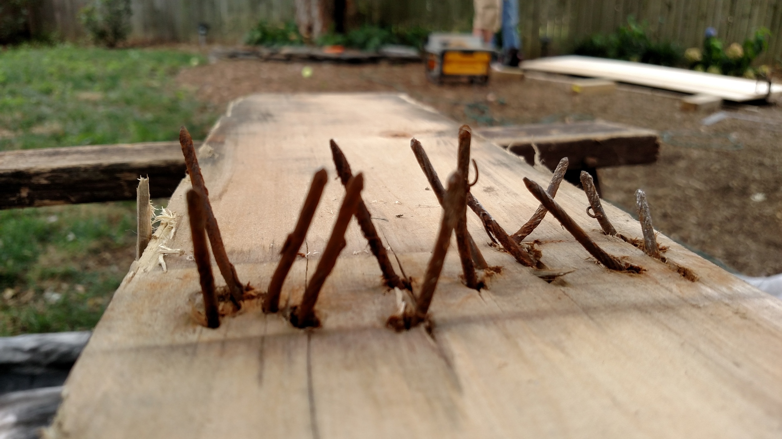 Oh yeah, some of the pallet pieces had this many nails in them...