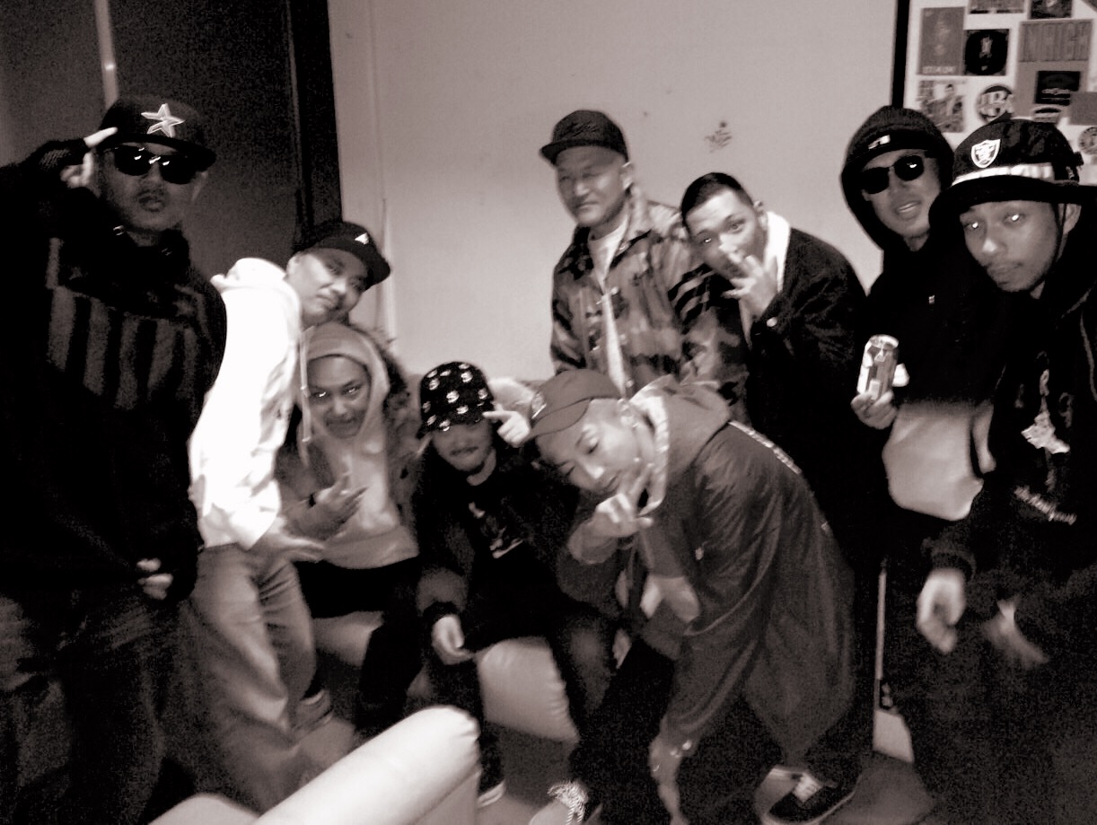 L to R: JOE IRON, DJ Oasis, NIPPS, Nagomi, KLOOZ, CQ, ROOZ, DJ Masterkey