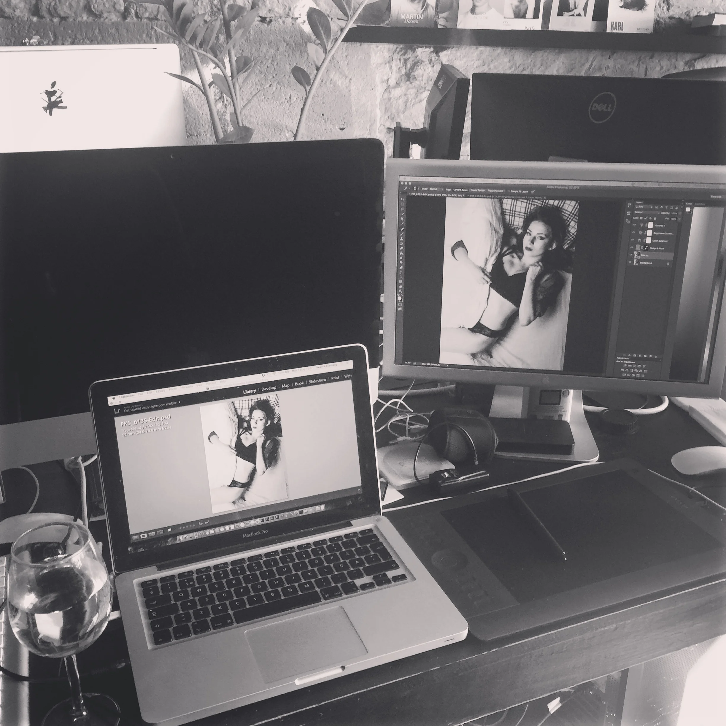 Retouching away, those Wacom drawing tablets were freaking awesome!