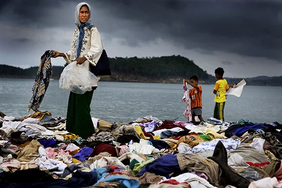 Tsunamikatastrofen. Banda Aceh, Indonesien
