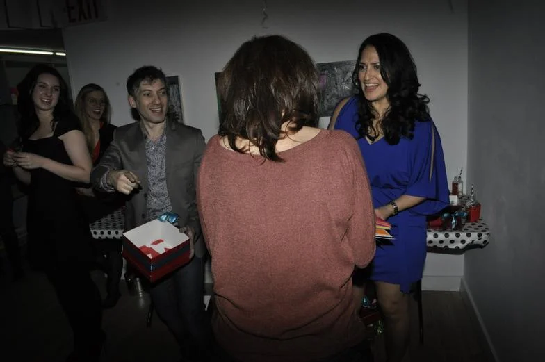 Awarding prizes at Naughty Baby Shower Benefit @ CUE Art Gallery (Photo: Iggy Gibson)