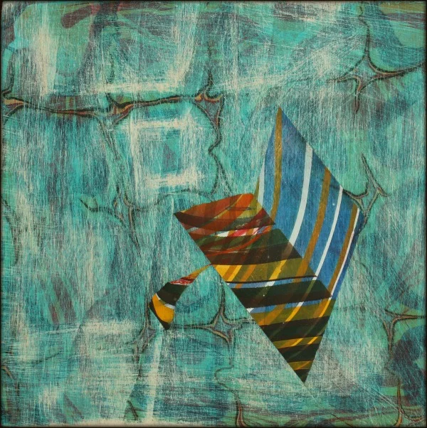 Mindset, 2016 Marbled Wood Panel 8" x 8" x 2"