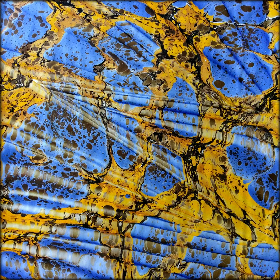 SpanishMarbleBlueYellowBrownCloseUpFramed.jpg