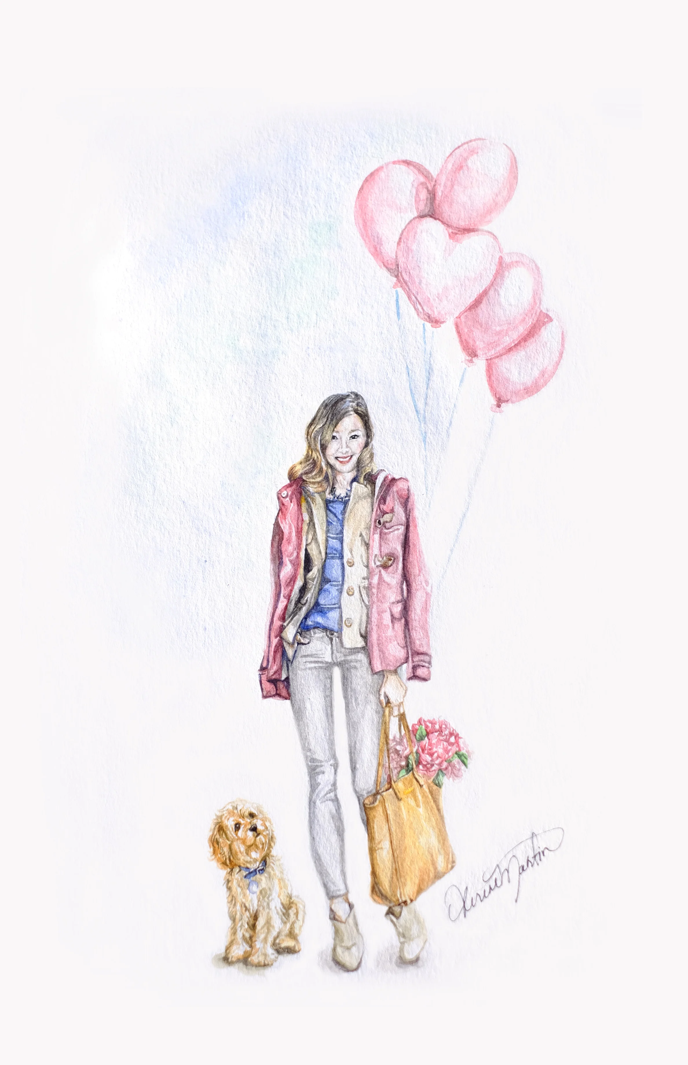 Happy Valentine's Project from D.P. and her cockapoo puppy, Noodle! D.P. is wearing pieces from her Capsule Wardrobe and carrying a Cuyana leather tote. #lessismore