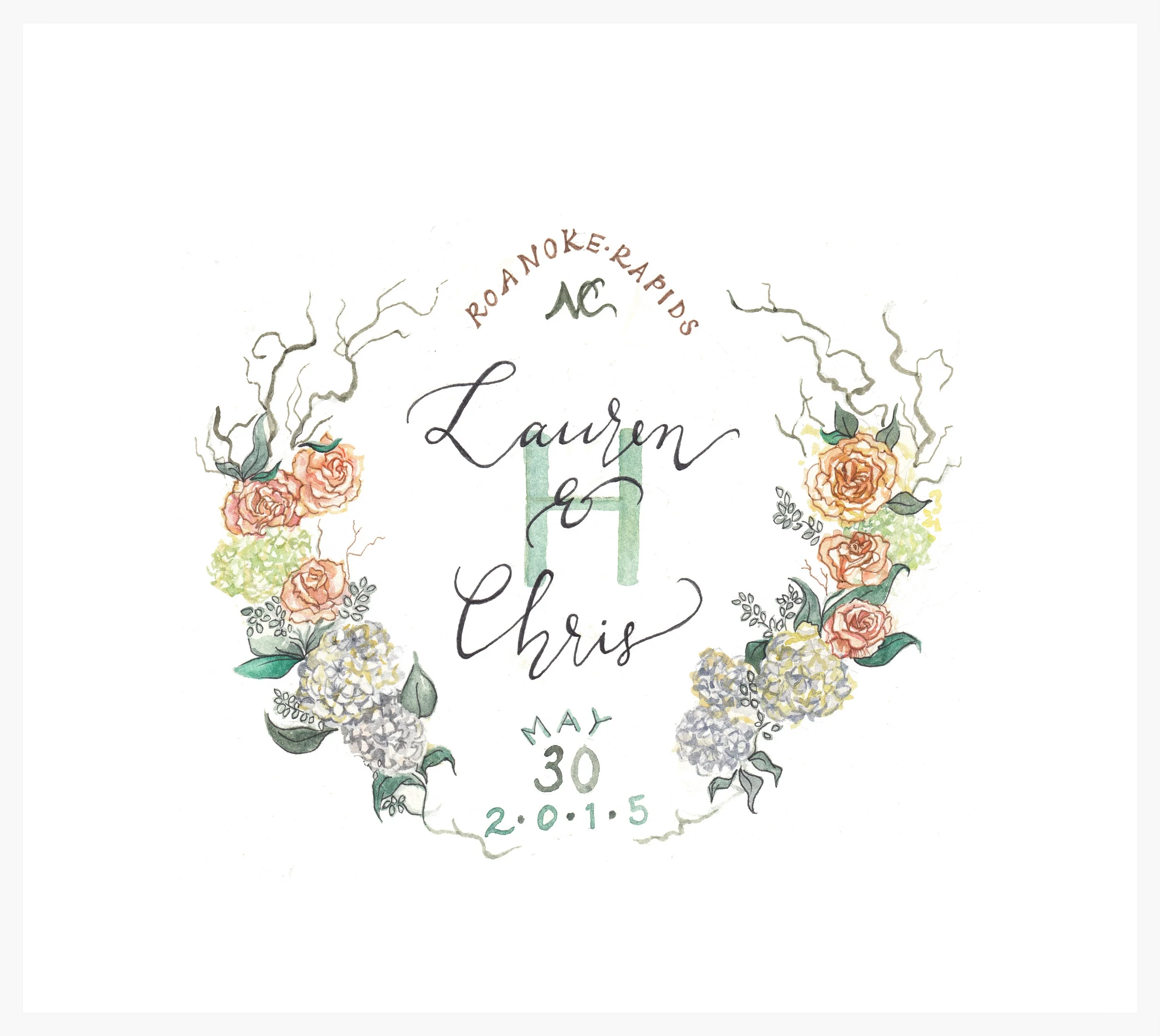 Whimsical Carolina Wedding Crest