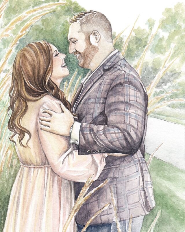 Happy Wednesday! 💖
.
.
.
#watercolorpainting #couplesportrait #showergift #weddinggift #giftideas #watercolorportrait #ido #engagementshoot #loveisnotcancelled #watercolor #flashesofdelight #illustrator #watercolorillustration #dccreative #dcart #ar