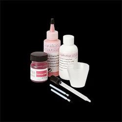 RESINCAP STANDARD RED (LANG) - 2 oz powder 55ml liquid. Ultrafine, fast setting, self-curing resin used for making inlays, gold cores and coping patterns.