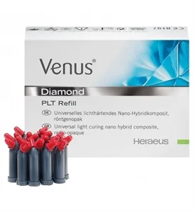 Venus Diamond Heraeus 1 x 4g syringe and 20 x .25g unidose have outstanding physical properties offers exceptional flexural strength and minimal shrinkage stress.