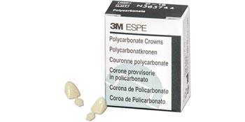 3M ESPE Polycarbonate Crowns are prefabricated and have a universal shade and can be adjusted with cement and liners. Box of 5.