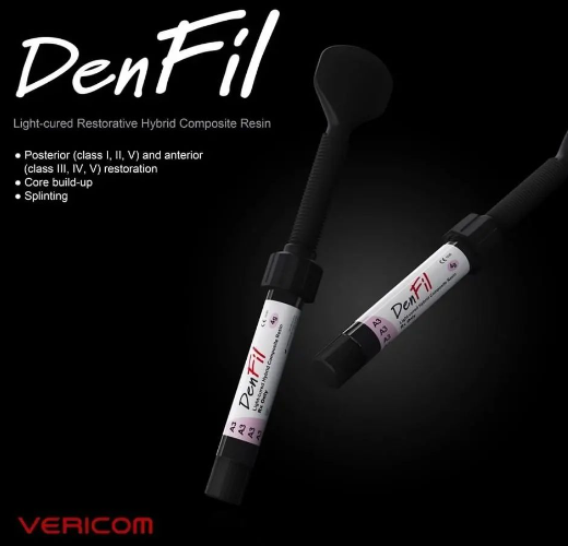 DenFil Hybrid is a light-cured restorative micro hybrid composite resin for use in both Posterior and Anterior restorations.