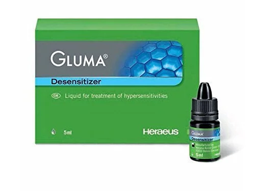 Gluma Heraeus Kulzer is a desensitizer reduces dentinal permeability and occludes the peripheral dentinal tubules. Gluma provides a hermetic seal that acts as a microbial.
