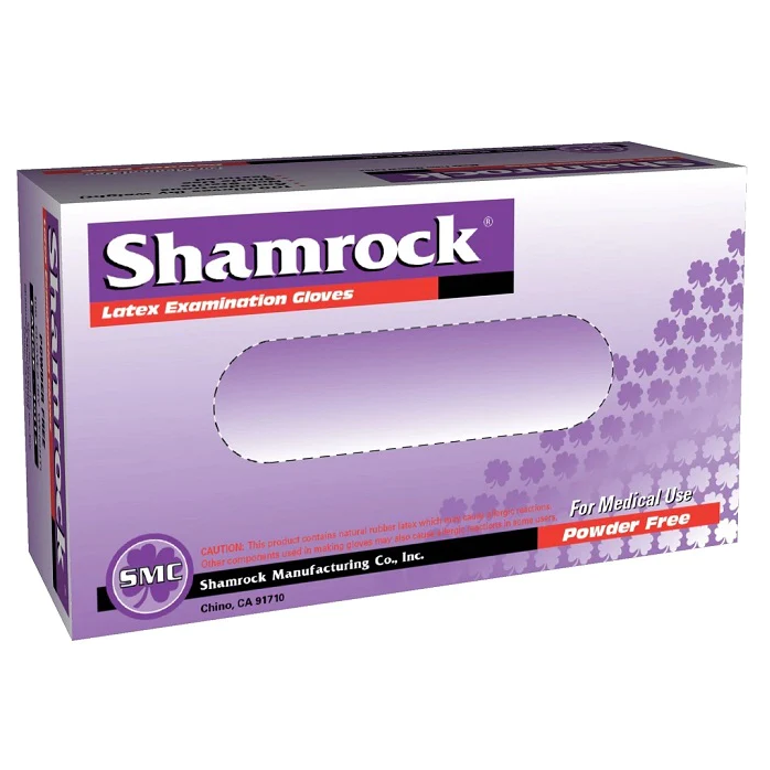 POWDER FREE LATEX GLOVES (SHAMROCK)