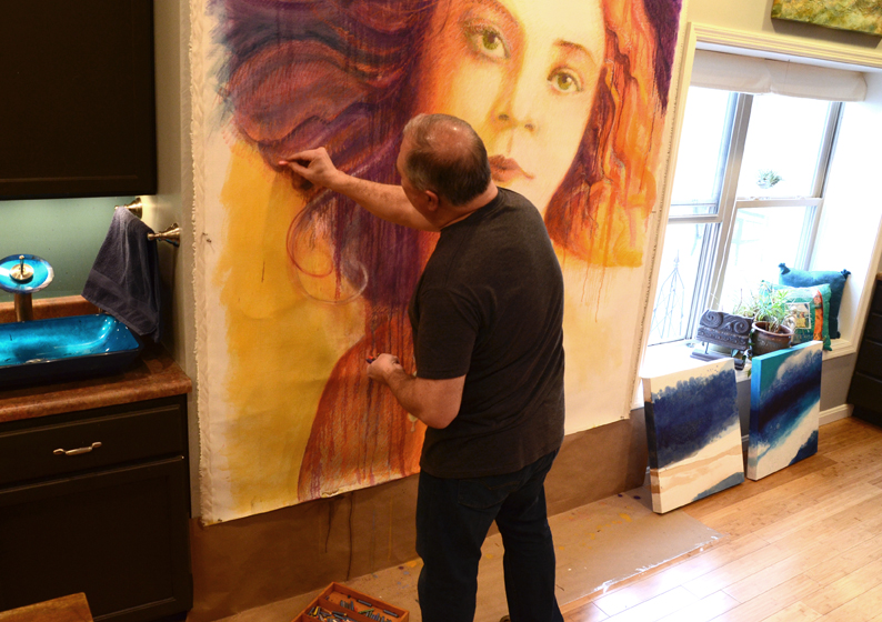 At home in my studio.
