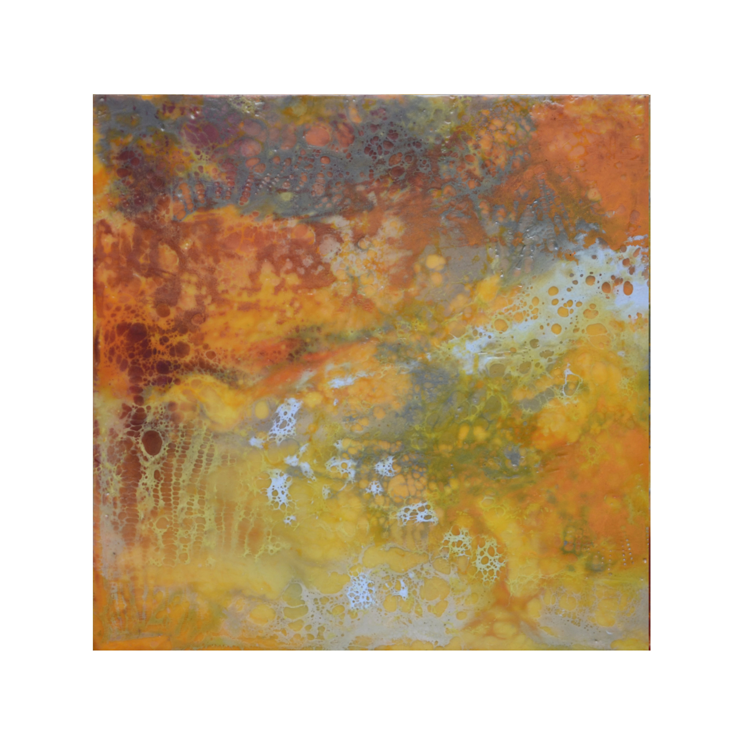   Amber Light 3   12 x 12  Encaustic on Panel  $300 