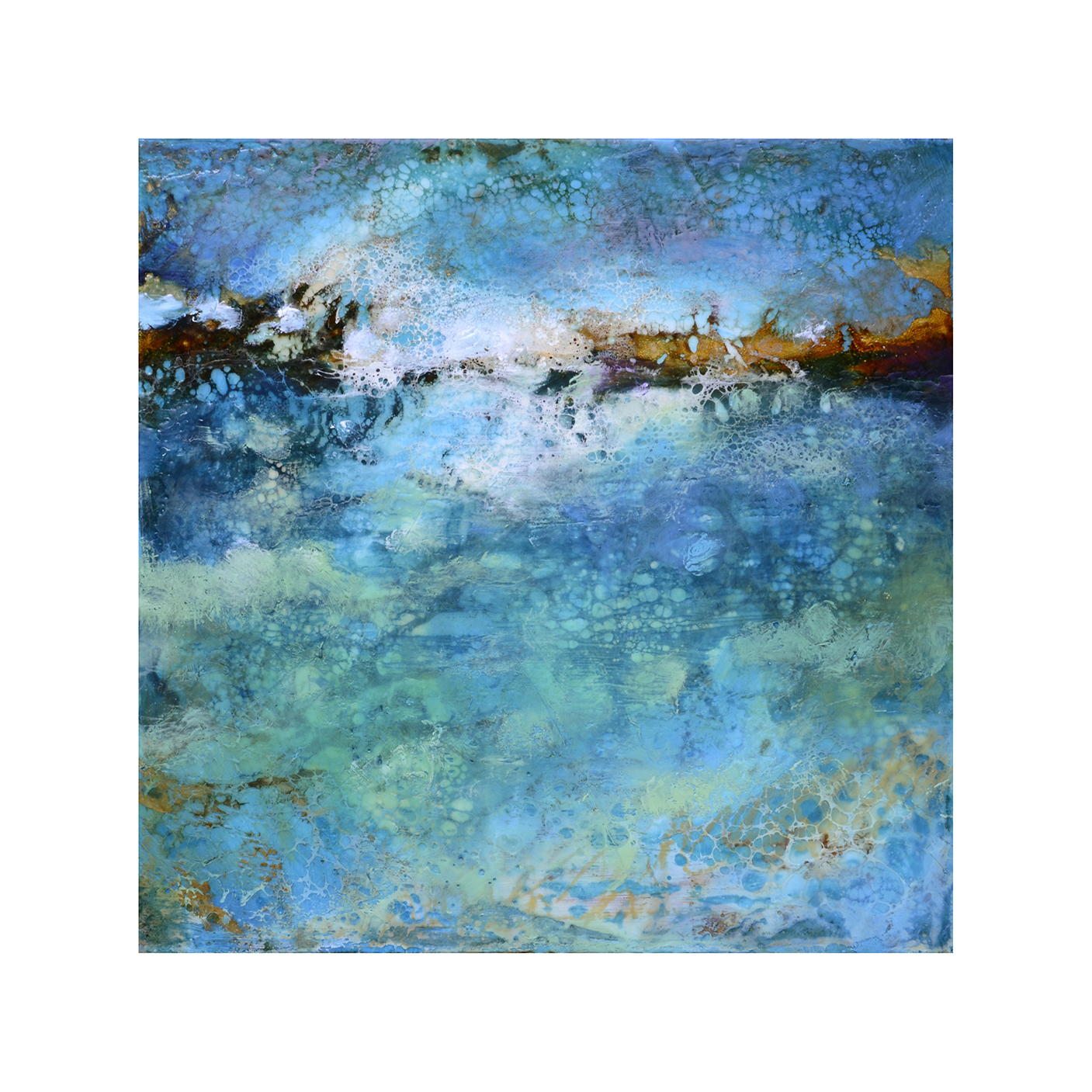 Drawn Deeper2 12 x 12 Encaustic on Panel $300