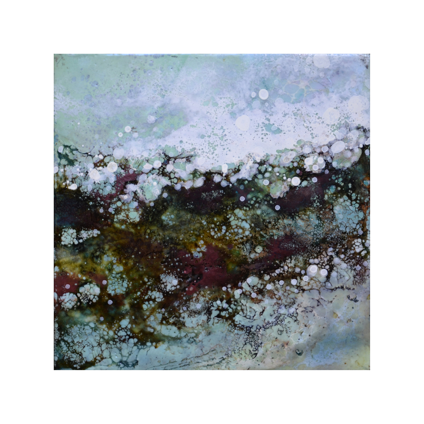 Effervescent Landscape 3 12 x 12 Encaustic on Panel $300