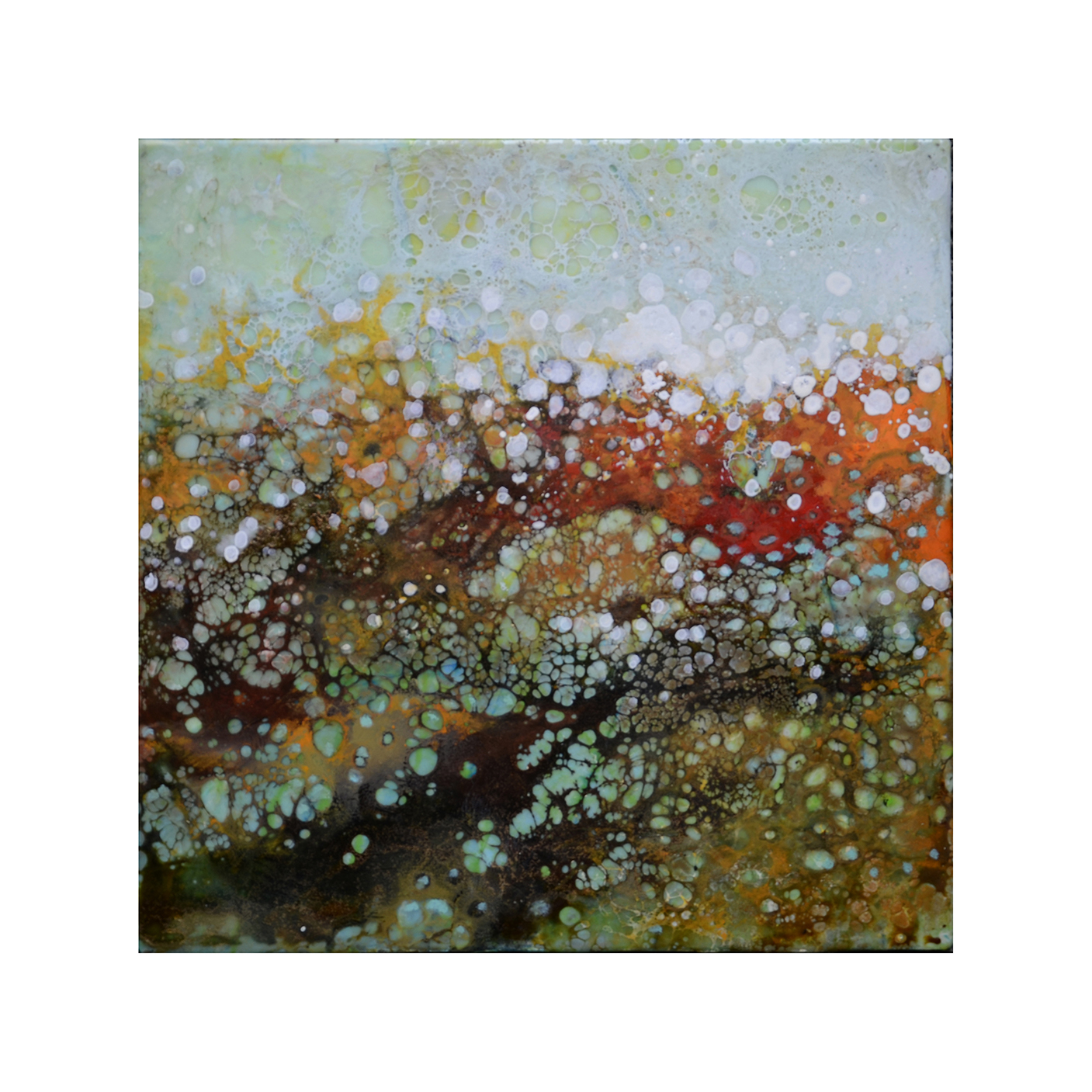 Effervescent Landscape 4 12 x 12 Encaustic on Panel $300