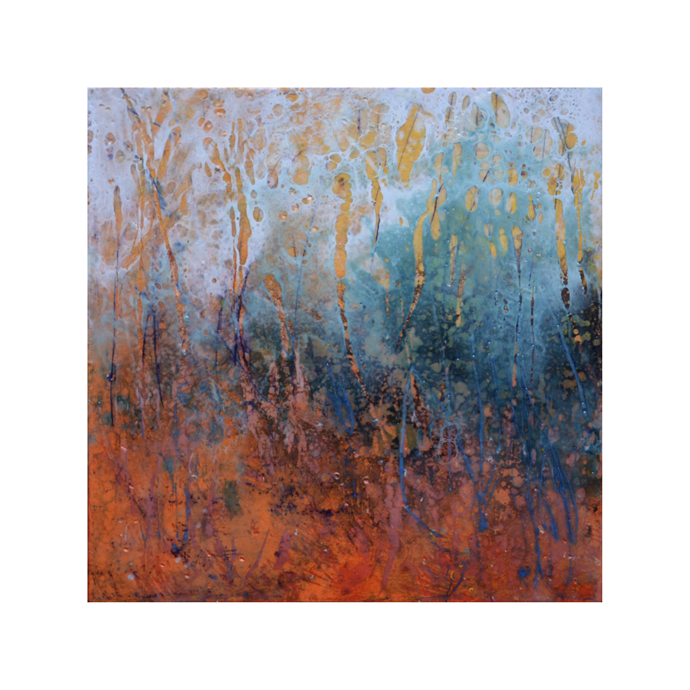 Fields and Stream 12 x 12 Encaustic on Panel $300
