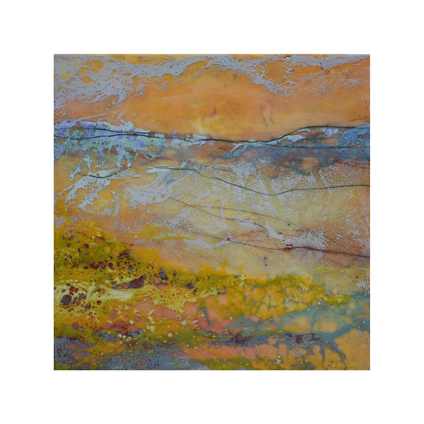 Golden Vista 12 x 12 Encaustic on Panel $300