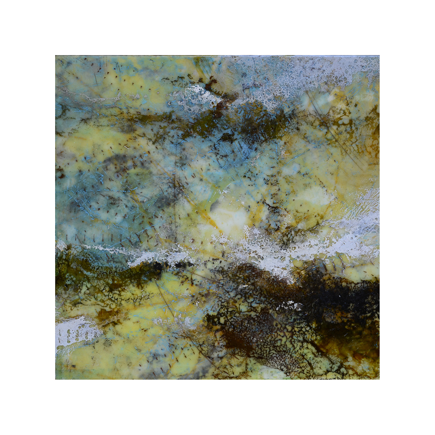 Lakeshore Tracks 2 12 x 12 Encaustic on Panel $300