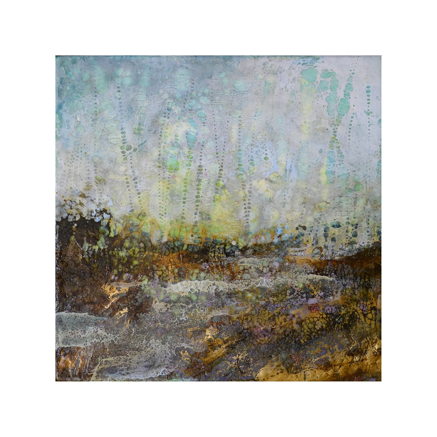 Sensing the Stillness 12 x 12 Encaustic on Panel $300