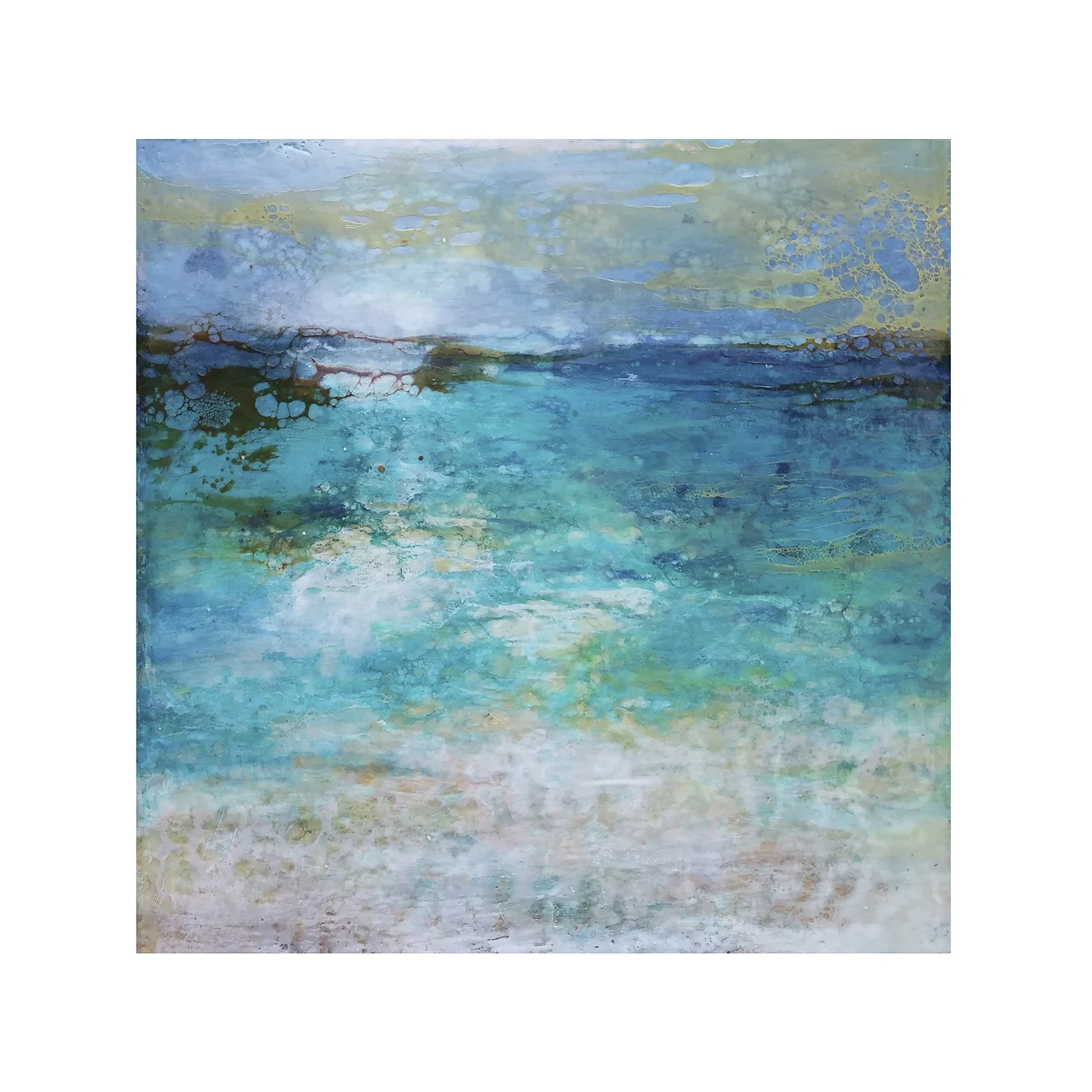 Shoreline 1 12 x 12 Encaustic on Panel $300