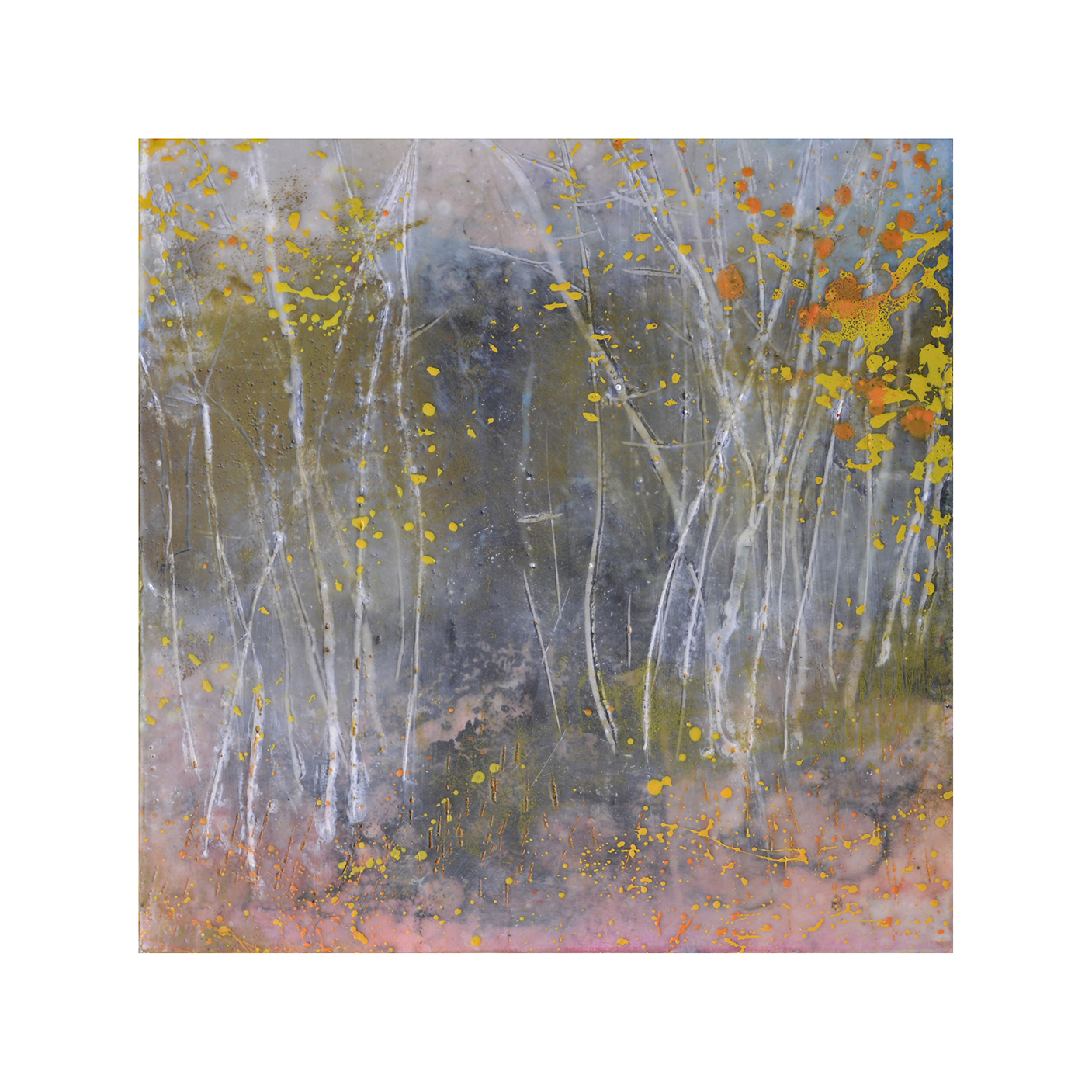   Wooded Grove   12 x 12  Encaustic on Panel  $300 