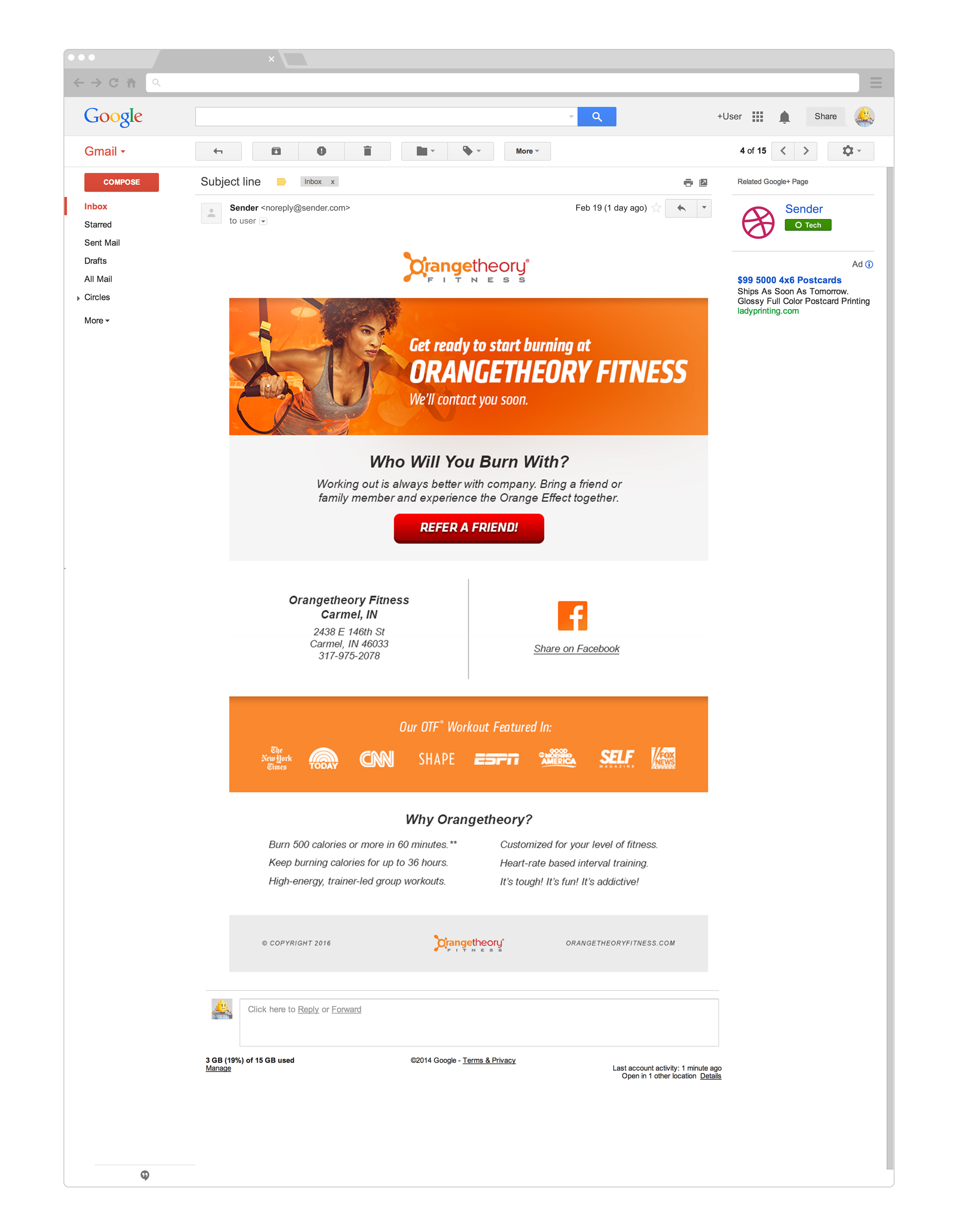 Orangetheory Fitness Email Design