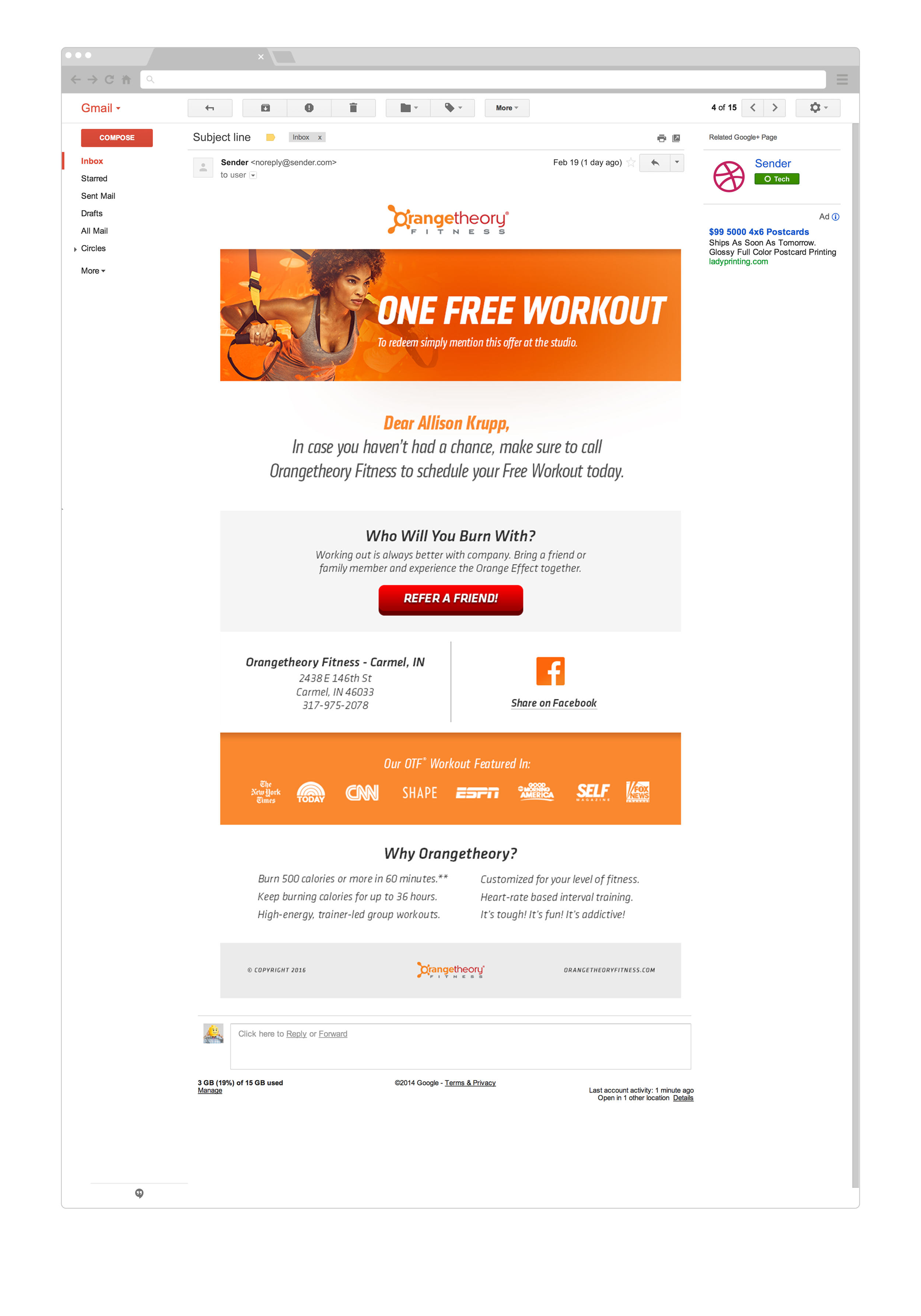 Orangetheory Fitness Email Design