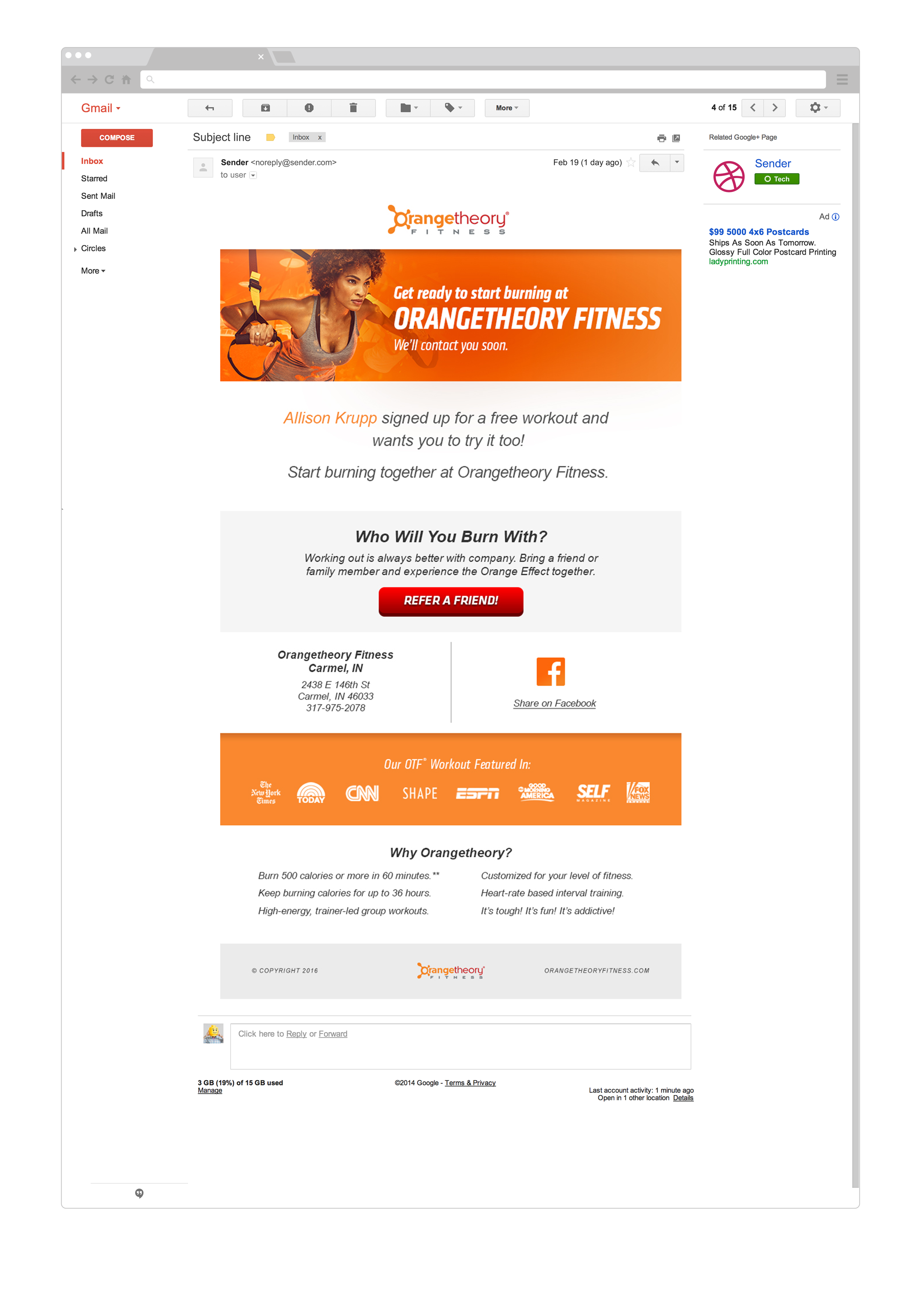 Orangetheory Fitness Email Design