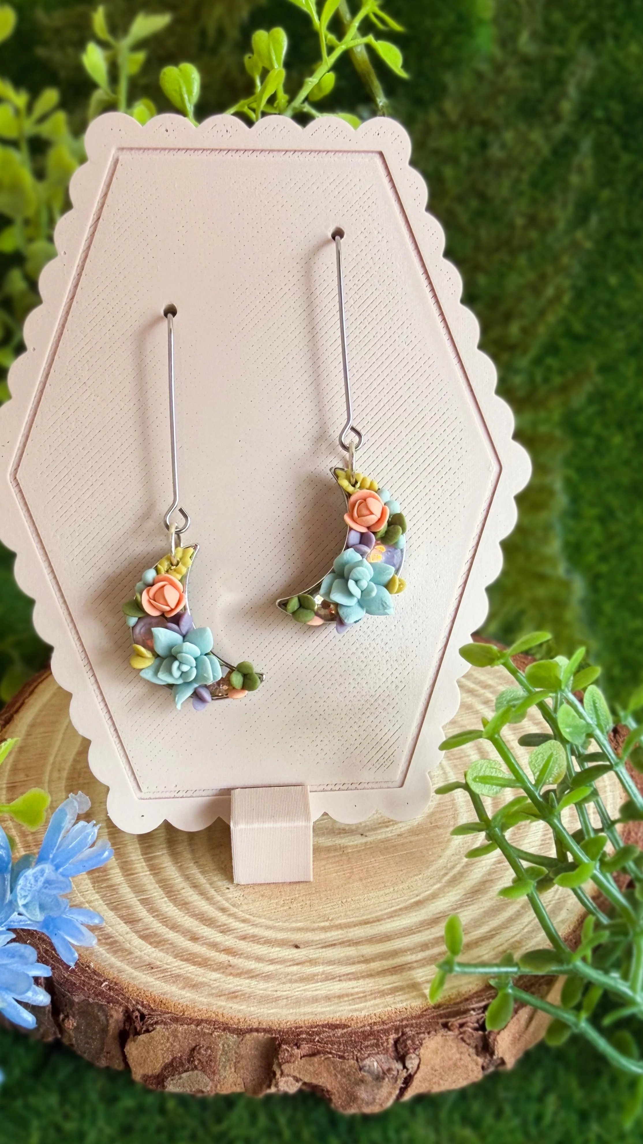 Succulent Luna Earrings II