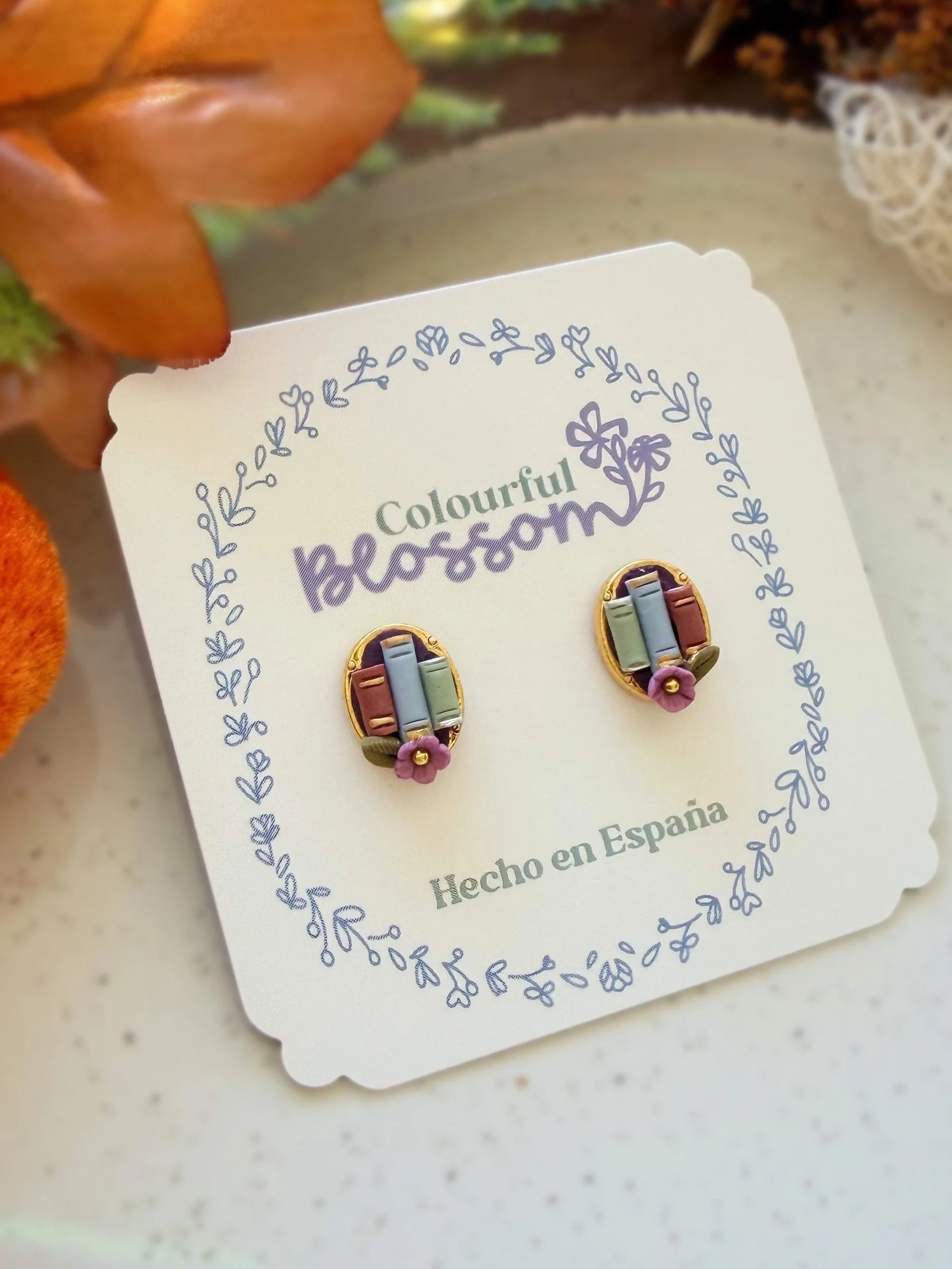 Book Shelf Oval Studs - Limited Edition