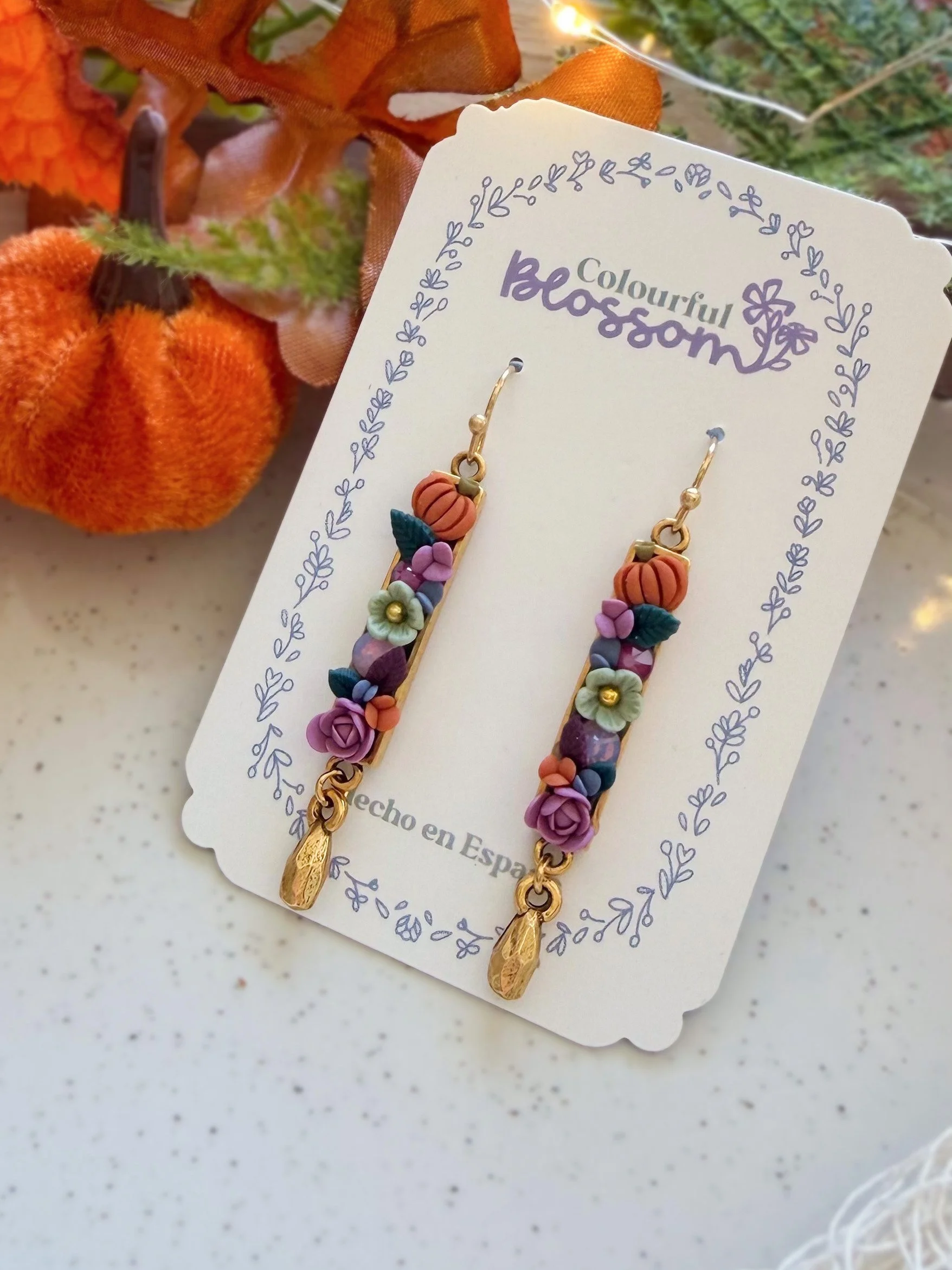 Pumpkin Botany Bar Earrings