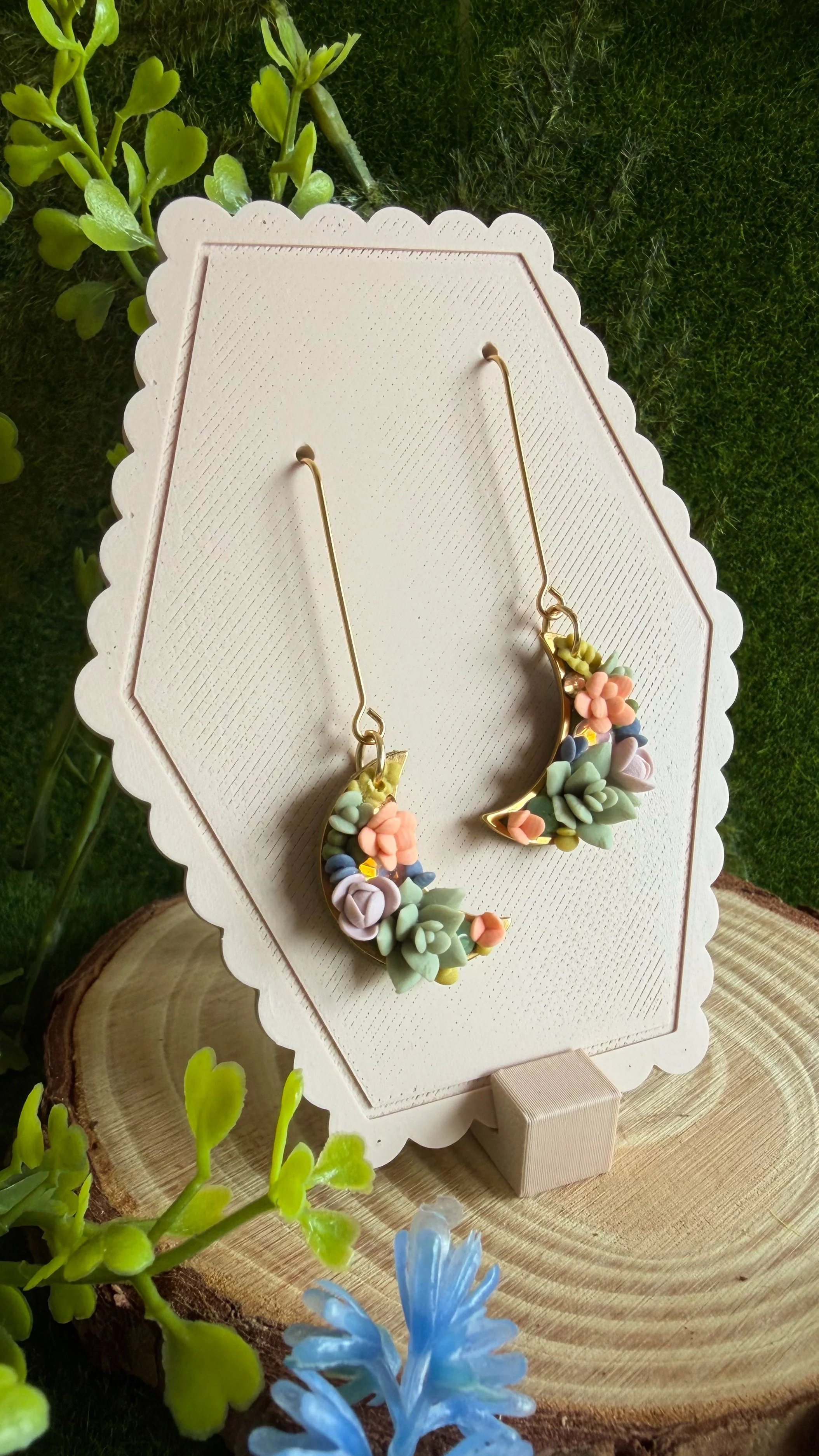 Succulent Luna Earrings III