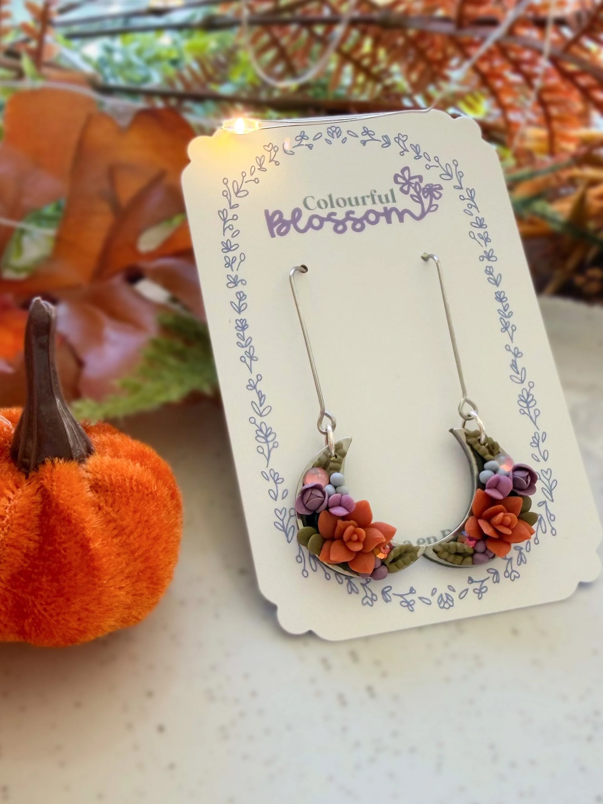 Fall Succulent Luna Earrings