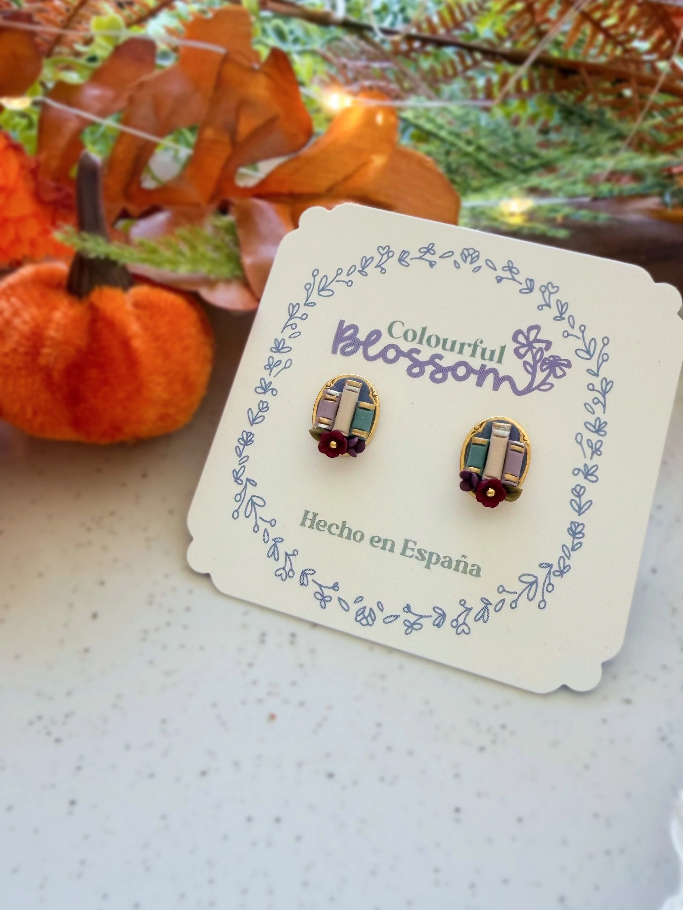 Book Shelf Oval Studs - Limited Edition